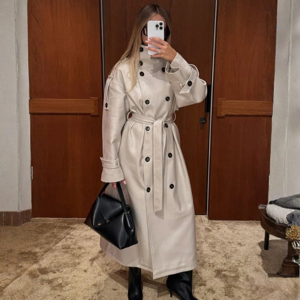 The Paris Belted Double-Breasted Trench Coat