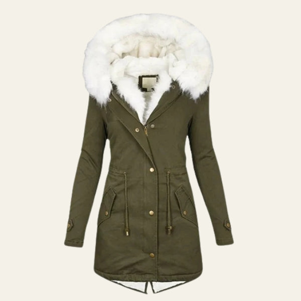 The Aspen Belted Faux-Fur Hooded Parka
