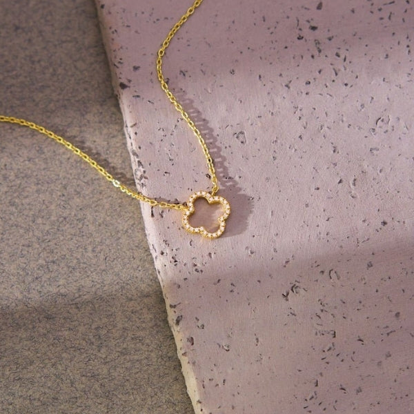 The Capri Pavé Clover Necklace