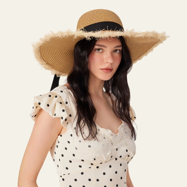 The Riviera Frayed-Edge Straw Hat