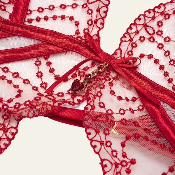 The Valentine Heart-Embroidery Bodysuit
