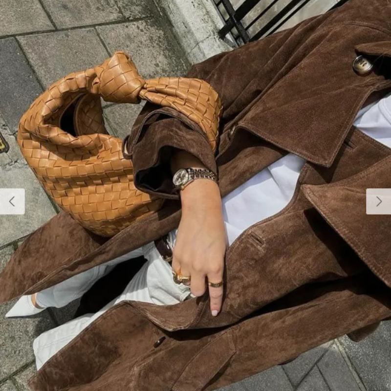 The Verona Suede Trench Coat