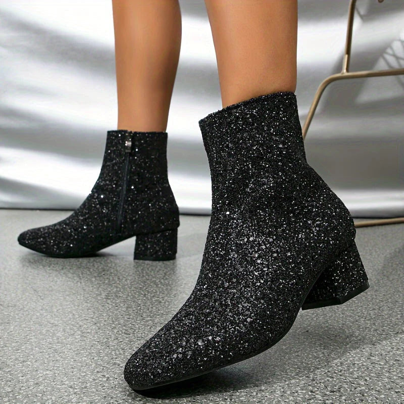 The Milan Glitter Ankle Boot