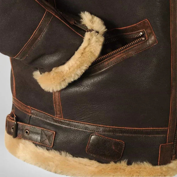 The Maverick Shearling-Collar Aviator Jacket