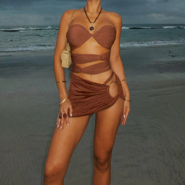 The Tulum Ruched Three-Piece Swim Set