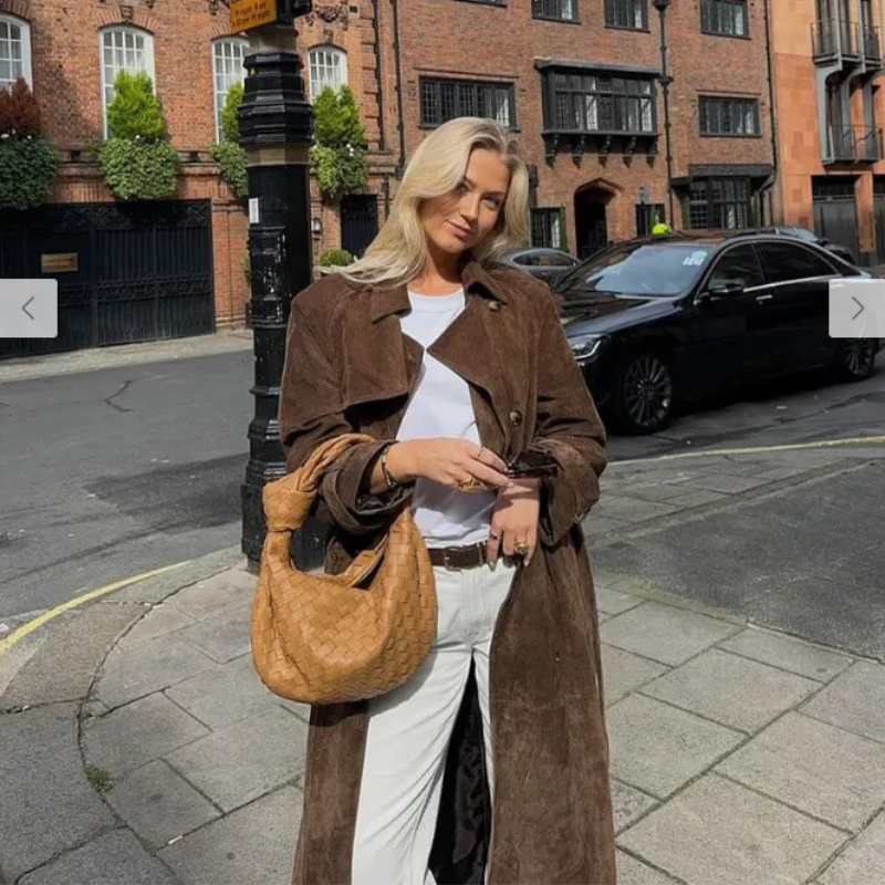 The Verona Suede Trench Coat