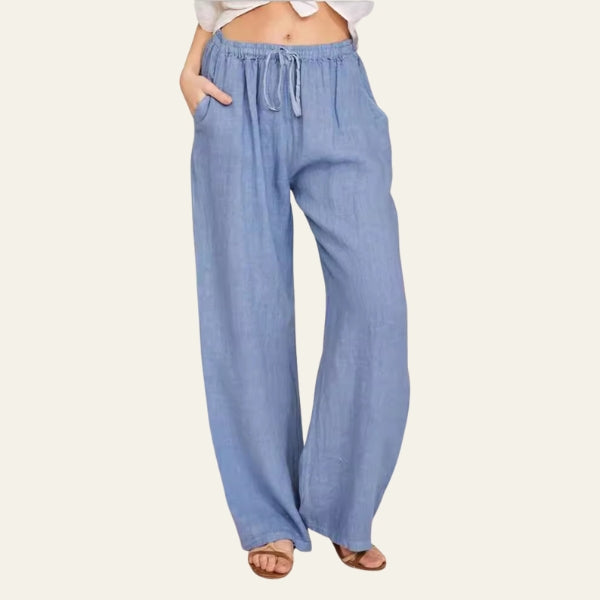 The Riviera Drawstring Wide-Leg Trousers