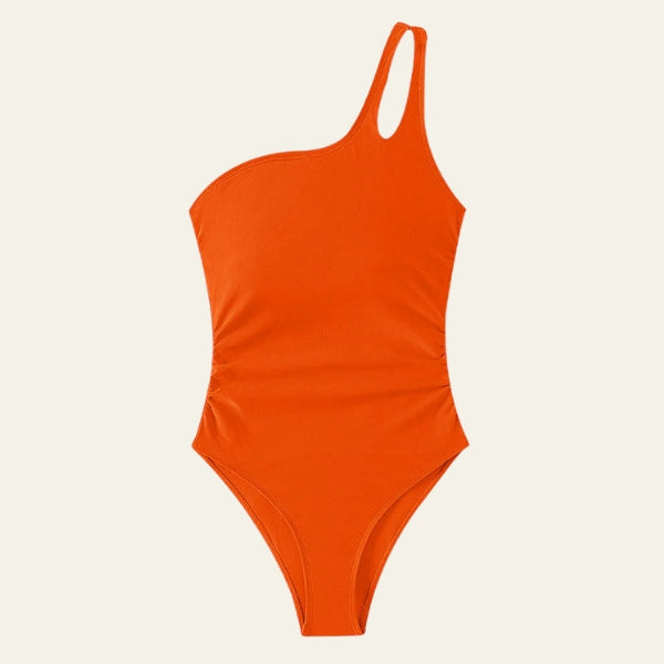 The Capri Ruched One-Shoulder Swimsuit