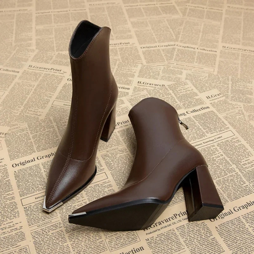 The Riviera Block-Heel Zip Ankle Boots