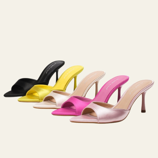 The Riviera Minimalist Stiletto Mule Heels