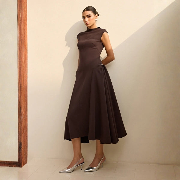 The Firenze Drape-Detail Midi Dress