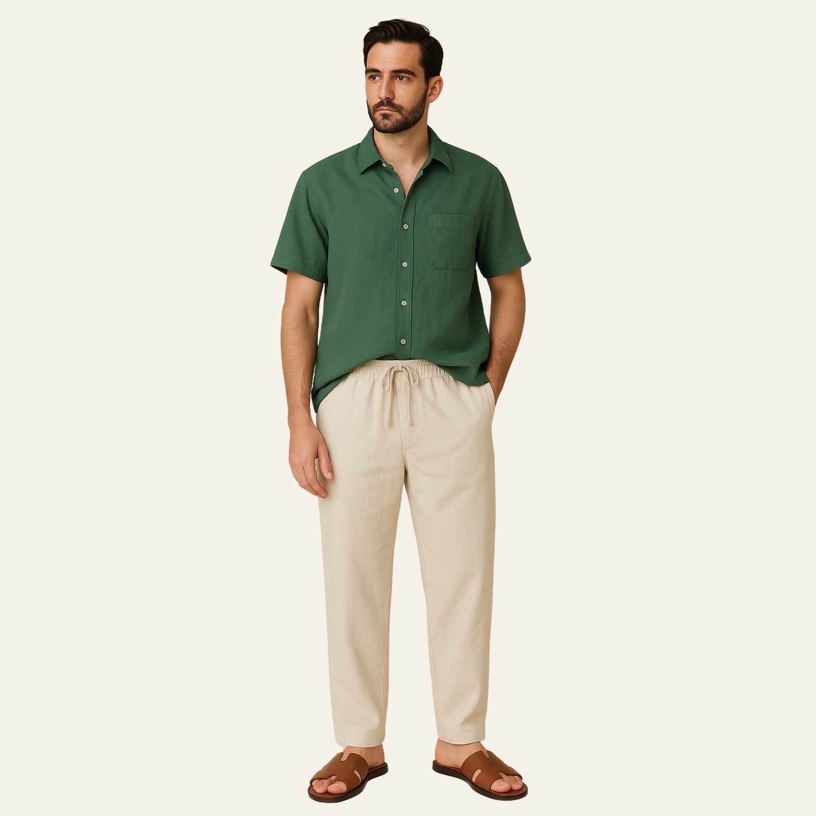 The Provençal Linen Set Beige