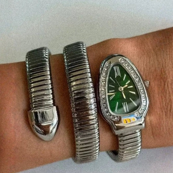 The Serpentine Wrap Crystal-Trim Watch