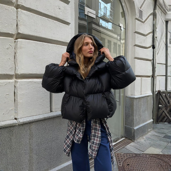 The Aspen Cropped Hooded Puffer Jacket