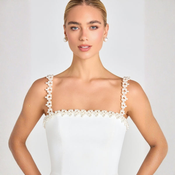 The Bellagio Floral-Trim Mini Dress