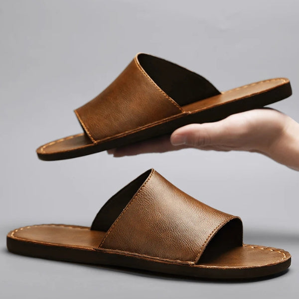 The Riviera Contrast-Stitch Slides