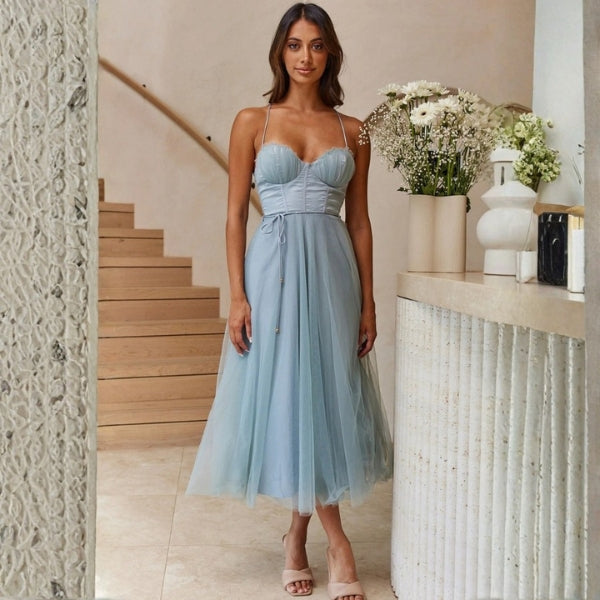 The Verona Tulle Corset Midi Dress