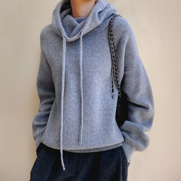 The Laguna Drawstring Cowl-Neck Knit Sweater