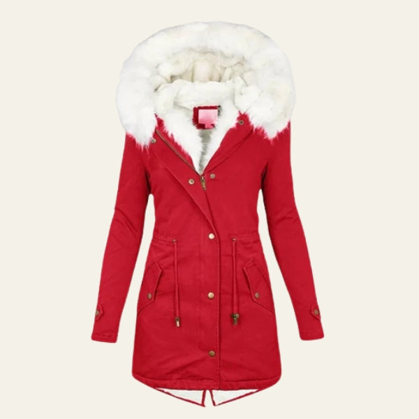 The Aspen Belted Faux-Fur Hooded Parka
