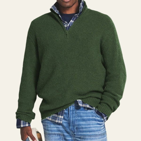 The Highland Ribbed Quarter-Zip Knit