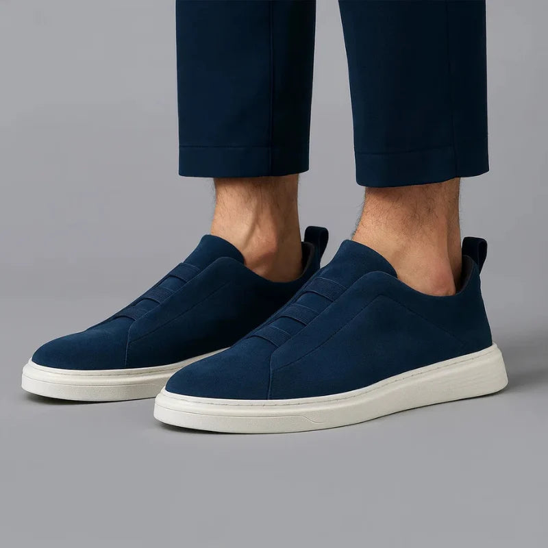 The Riviera Elastic-Strap Suede Sneakers