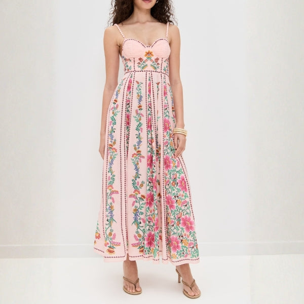 The Mykonos Floral-Embroidered Maxi Dress