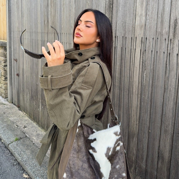 The Savoy Belted High-Neck Utility Jacket