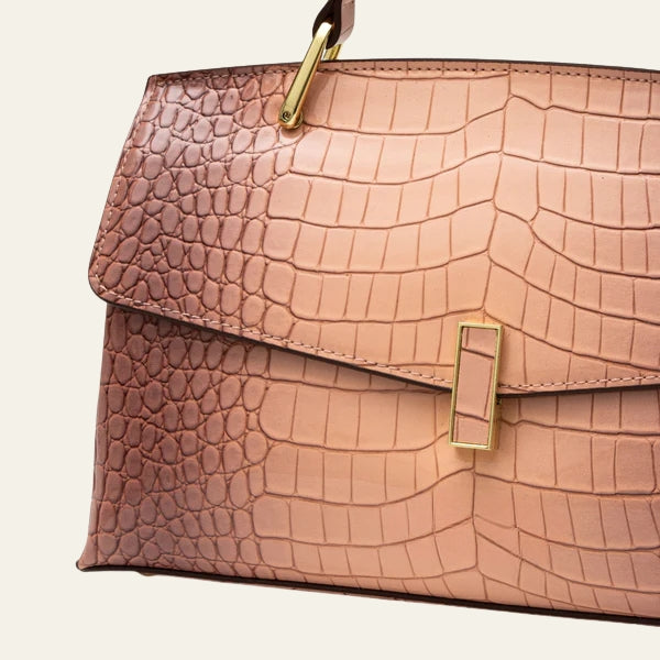 The Verona Croc-Embossed Top-Handle Handbag