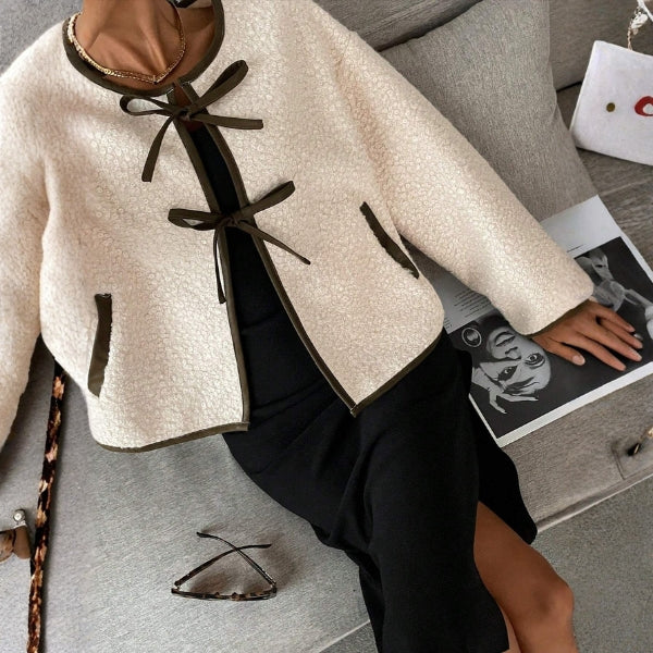 The Florence Bow-Trim Bouclé Jacket