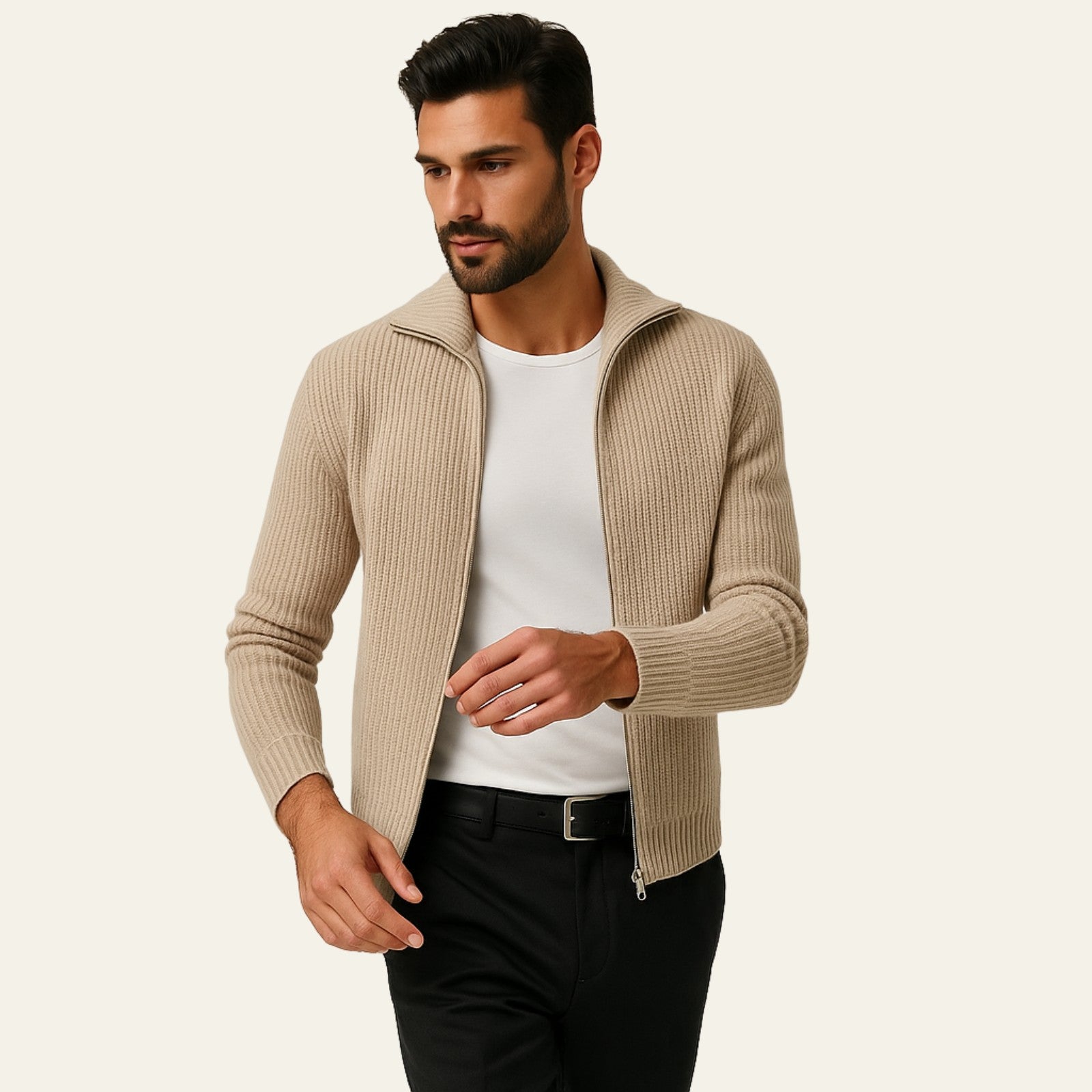 The Vienna Cashmere Zip Cardigan
