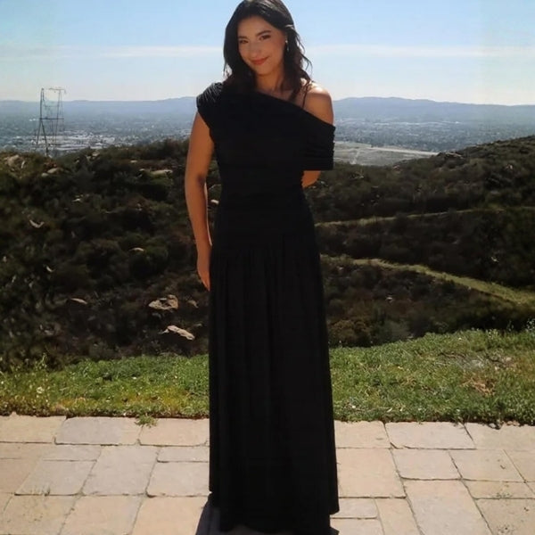 The Athena One-Shoulder Draped Maxi Dress