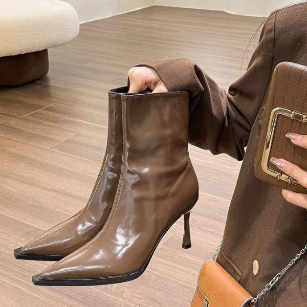 The Monaco Pointed-Toe Zip Ankle Boots