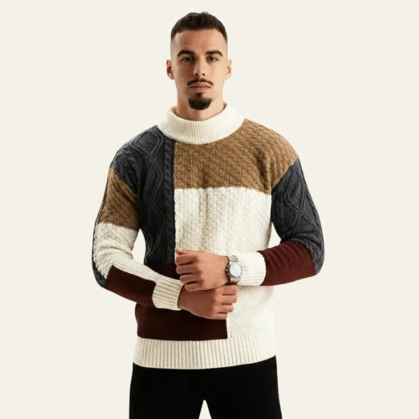 The Atlas Colorblock Textured Knit Sweater