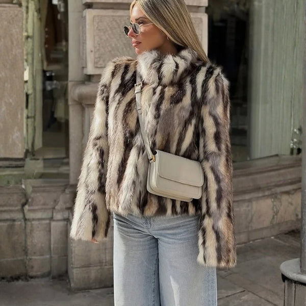 The Soho Cropped Plush Faux-Fur Jacket