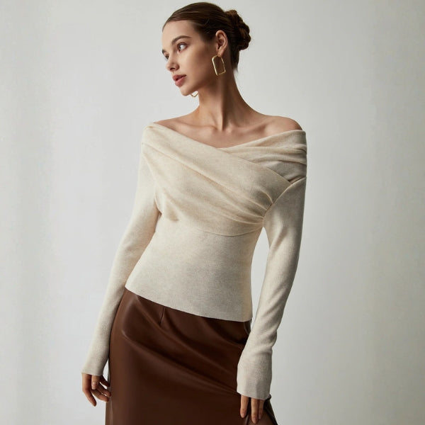 The Verona Draped Off-Shoulder Knit Top