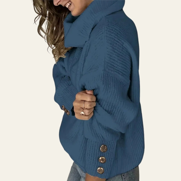 The Aspen Buttoned Turtleneck Sweater