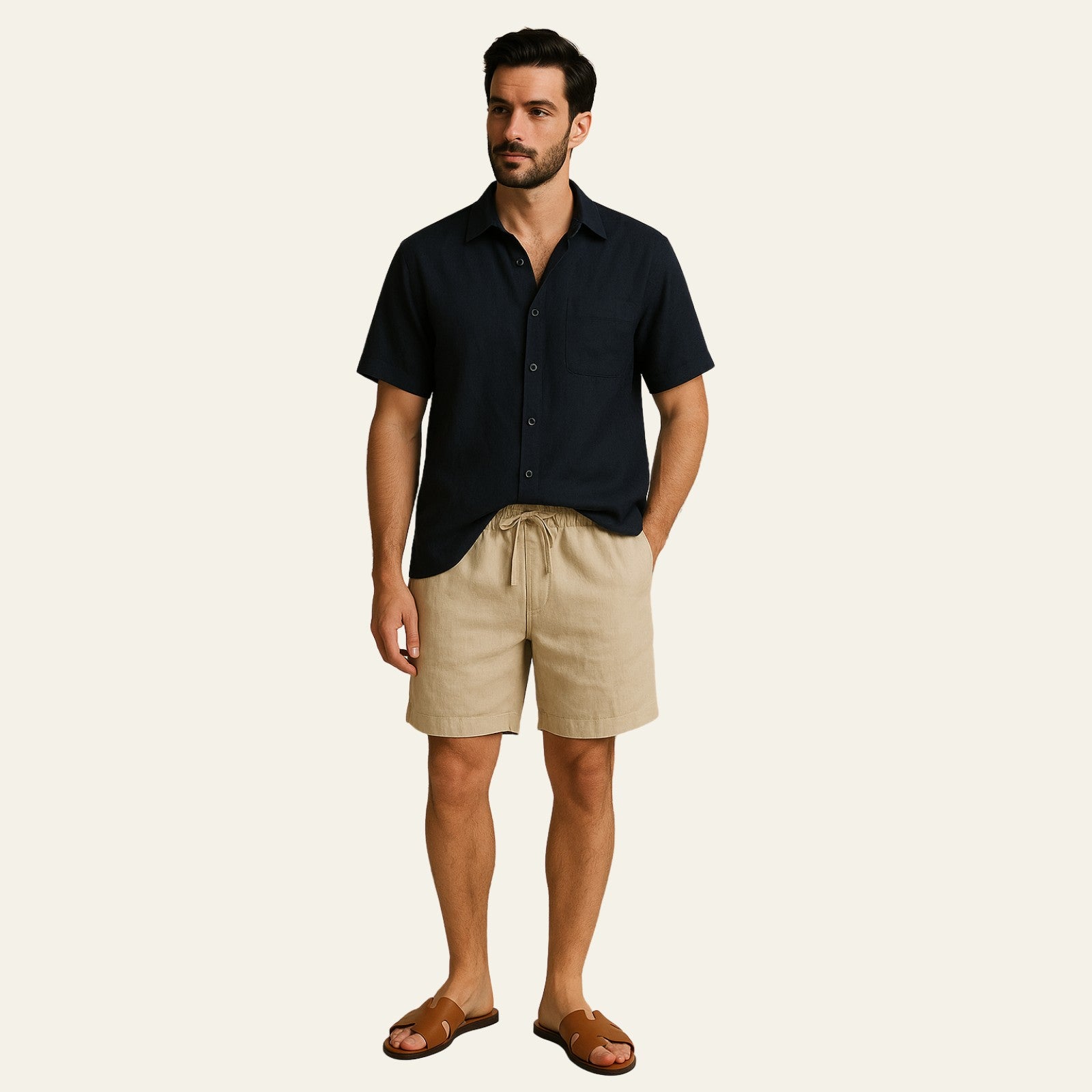 The Riviera Linen Set Beige