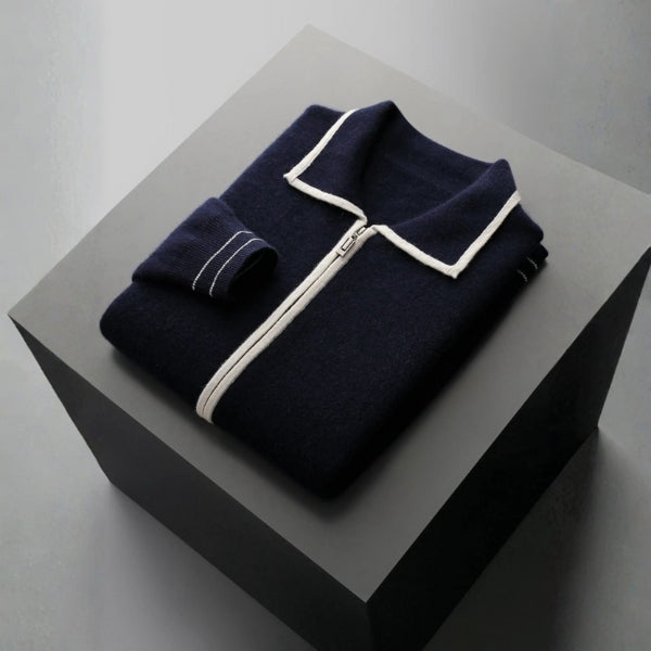 The Monaco Merino Wool Zip Cardigan