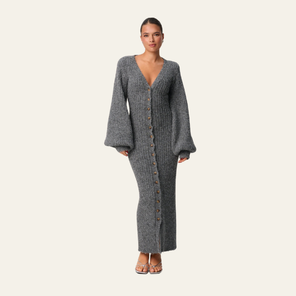 The Oslo Knit Cardigan Knit Maxi Dress