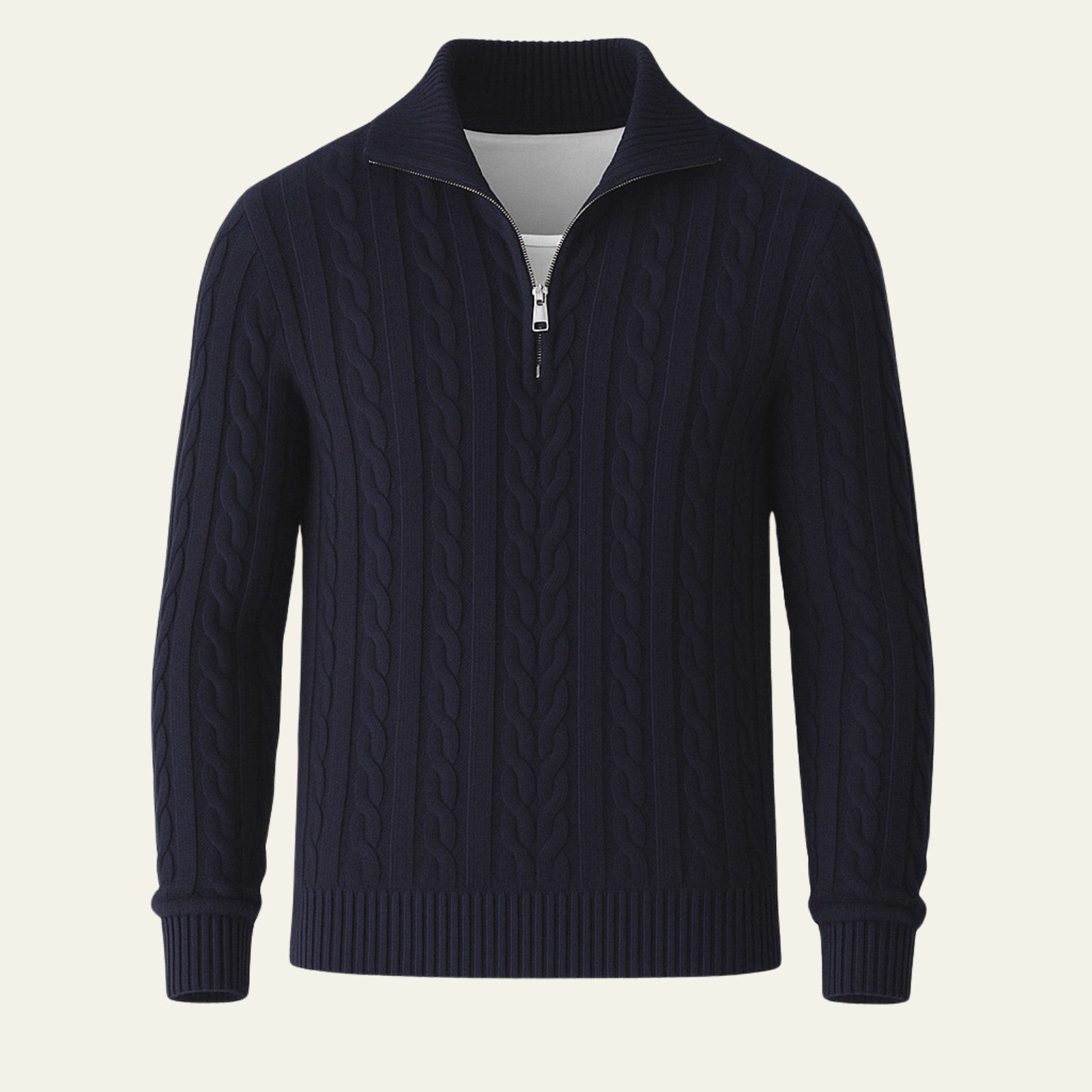 The Vienna Estate Zip Knit Sweater
