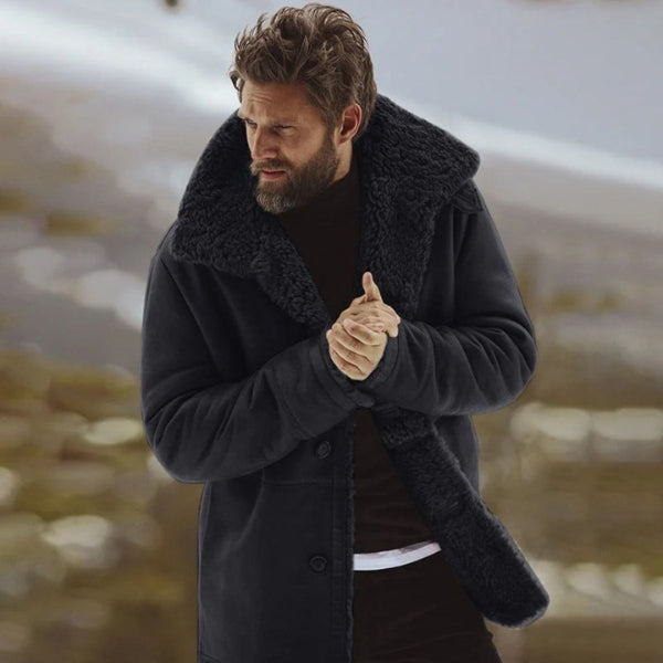 The Yukon Shearling-Lined Button Coat