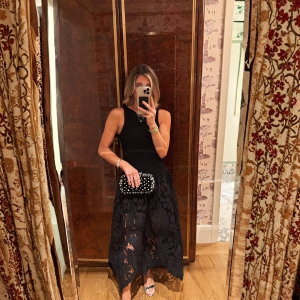 The Kensington Open-Back Lace Midi Dress