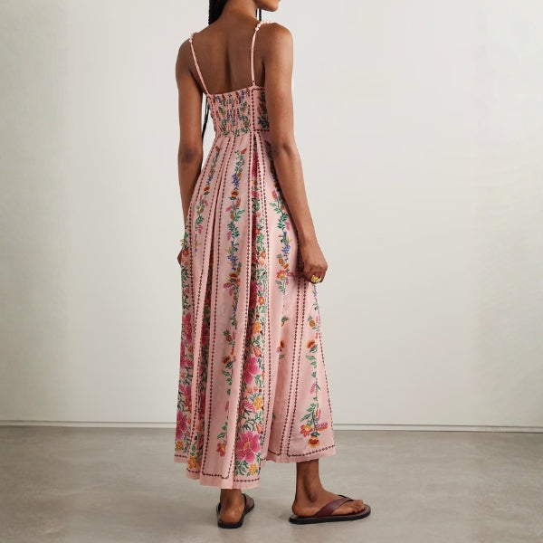The Mykonos Floral-Embroidered Maxi Dress