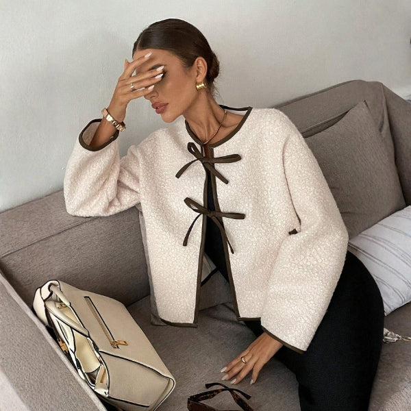 The Florence Bow-Trim Bouclé Jacket