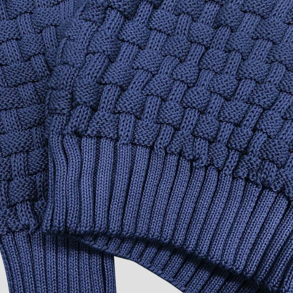 The Aspen Textured Button-Neck Knit Sweater