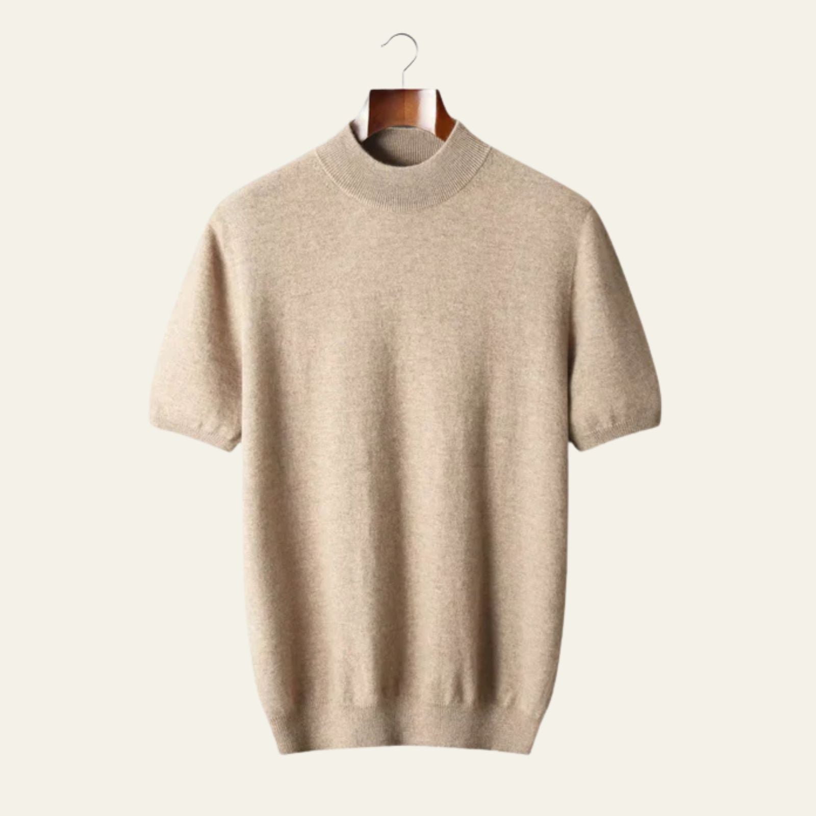 The Vienna Cashmere Mock Neck T-Shirt