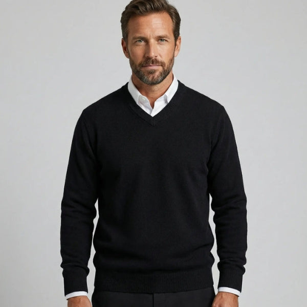 The Montreux Merino Wool V-Neck Knit