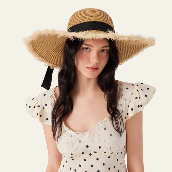 The Riviera Frayed-Edge Straw Hat