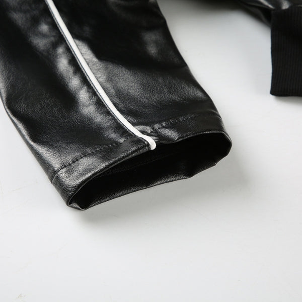 The Brooklyn Cropped Vegan Leather Moto Jacket