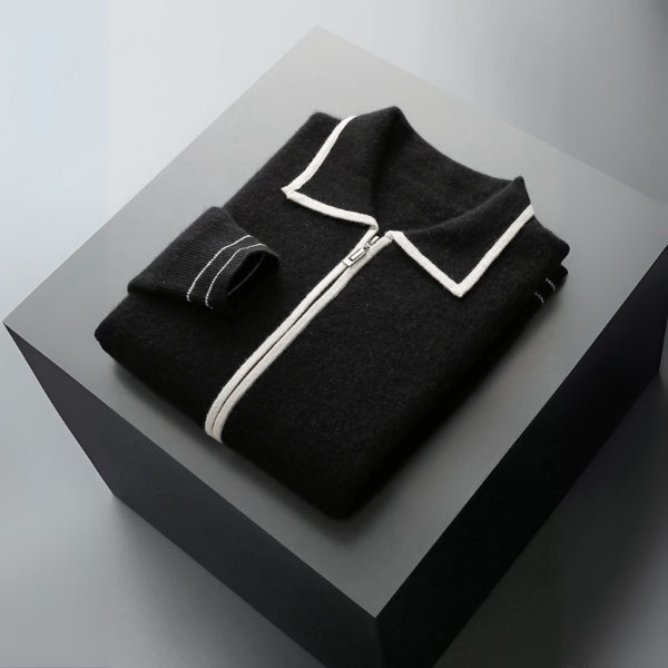 The Monaco Merino Wool Zip Cardigan